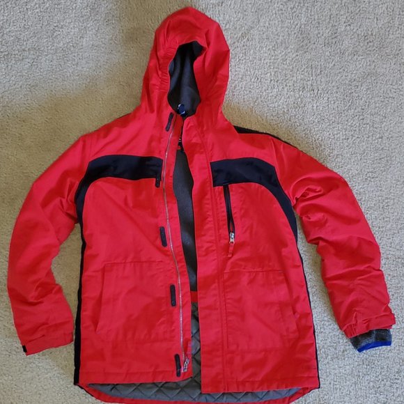 Lands' End Other - Lands End boys squall fleece lined winter jacket size L 14-16 Red/Black